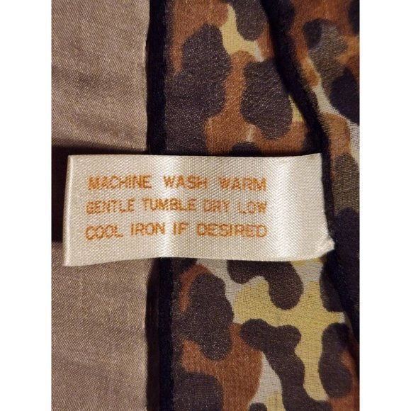 Vintage Polyester Scarf Leopard Print Green Neck Scarf - Picture 4 of 5